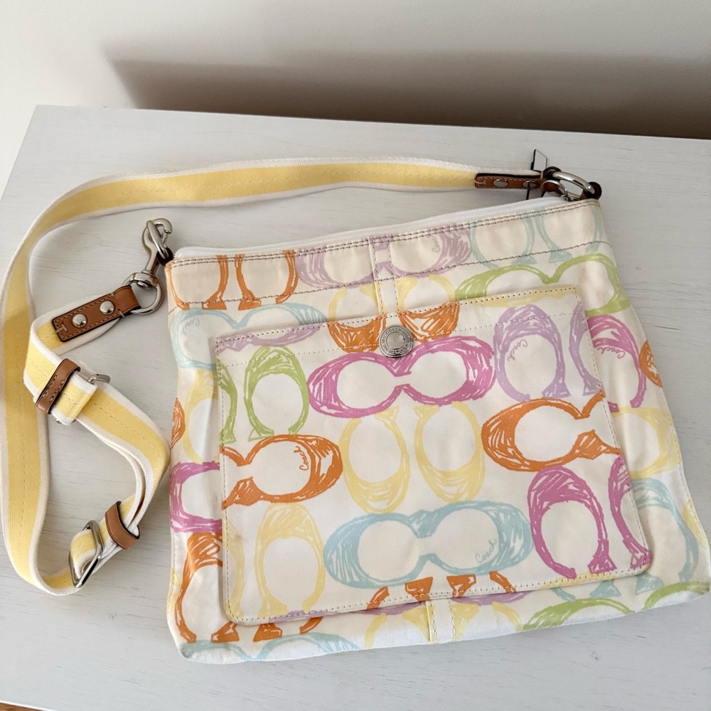Coach Y2K Multicolor Scribble Print XL Swing Pack - Picture 2 of 10